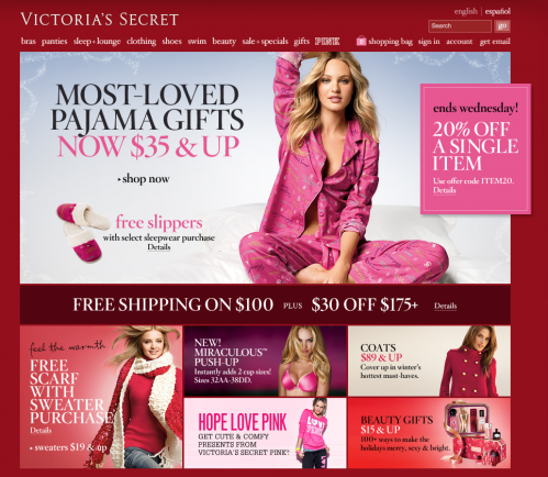 Victoria's Secret adds a splash of red for the holiday season