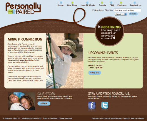 Personally Paired | Homepage Design