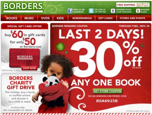 Borders Email Reminder