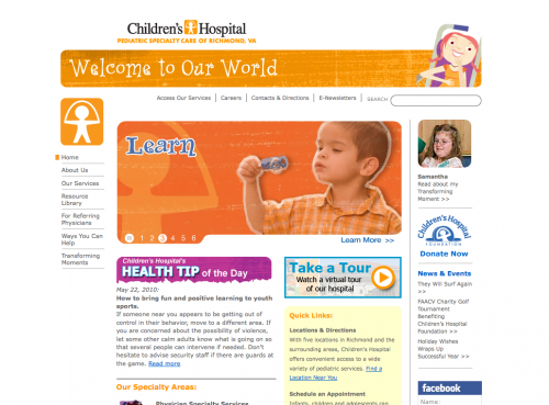 Children's Hospital of Richmond | Medical Web Design