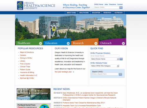 Oregon Health & Science University | Web Design
