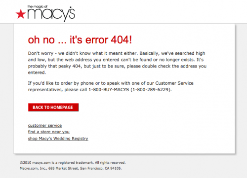 404 Error - Macy's