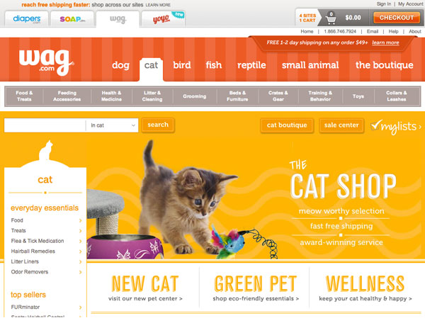 Wag.com Cat Section Design