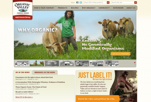 Organic Valley Web Design