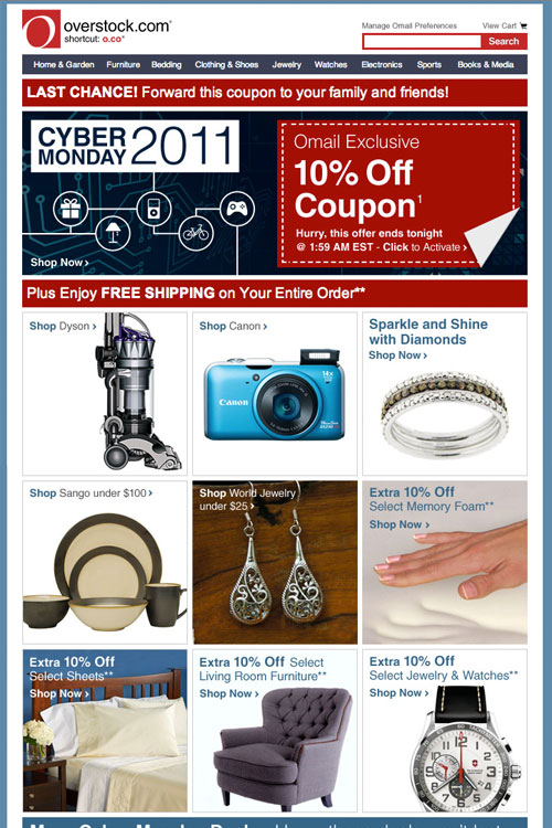 Overstock Email Design