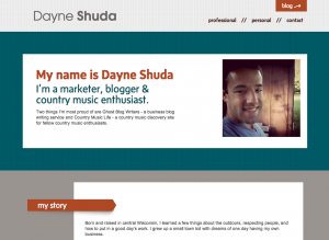 Dayne Shuda Personal Website Design