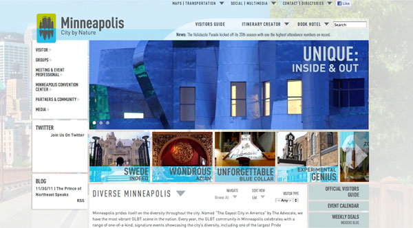 Minneapolis Tourism Website Design