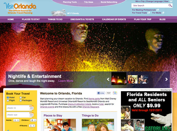 Visit Orlando Florida Web Design