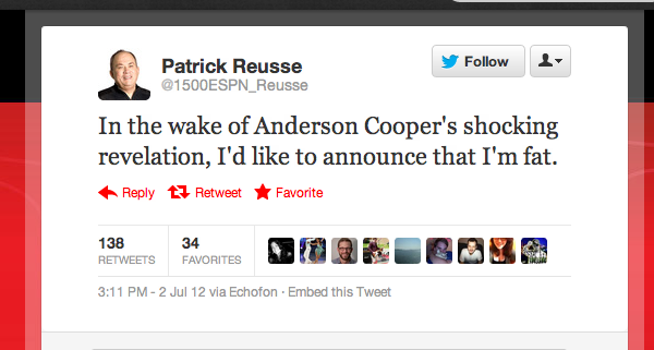 Anderson Cooper Timely Tweet