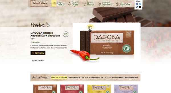 Dagoba Chocolate Web Design