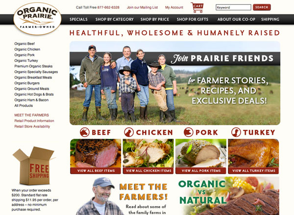 Organic Prairie Website Design