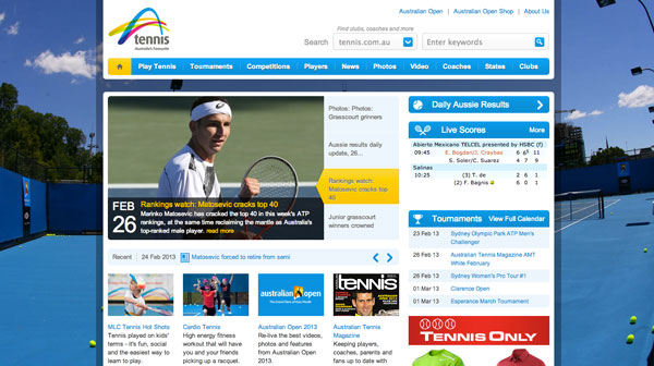 Tennis Website Design