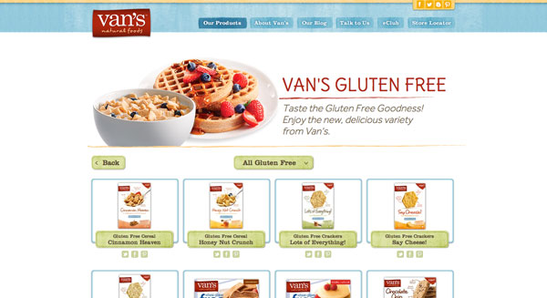 Van's Natural Foods Web Design