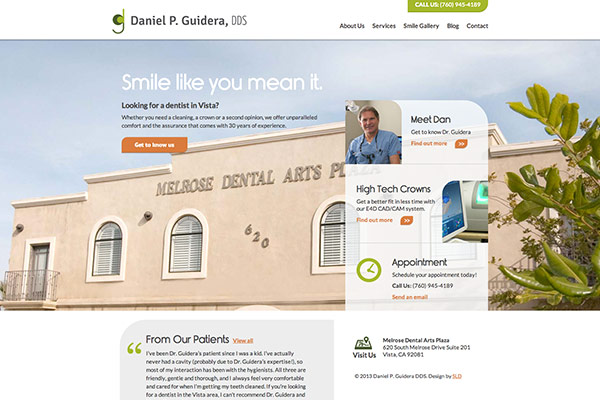 Daniel Guidera Vista Dentist Website